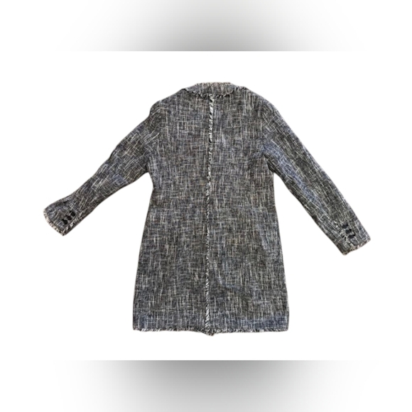 Karl Lagerfeld EUC Woven Tweed Coat Black/White Size 8 - Picture 7 of 10